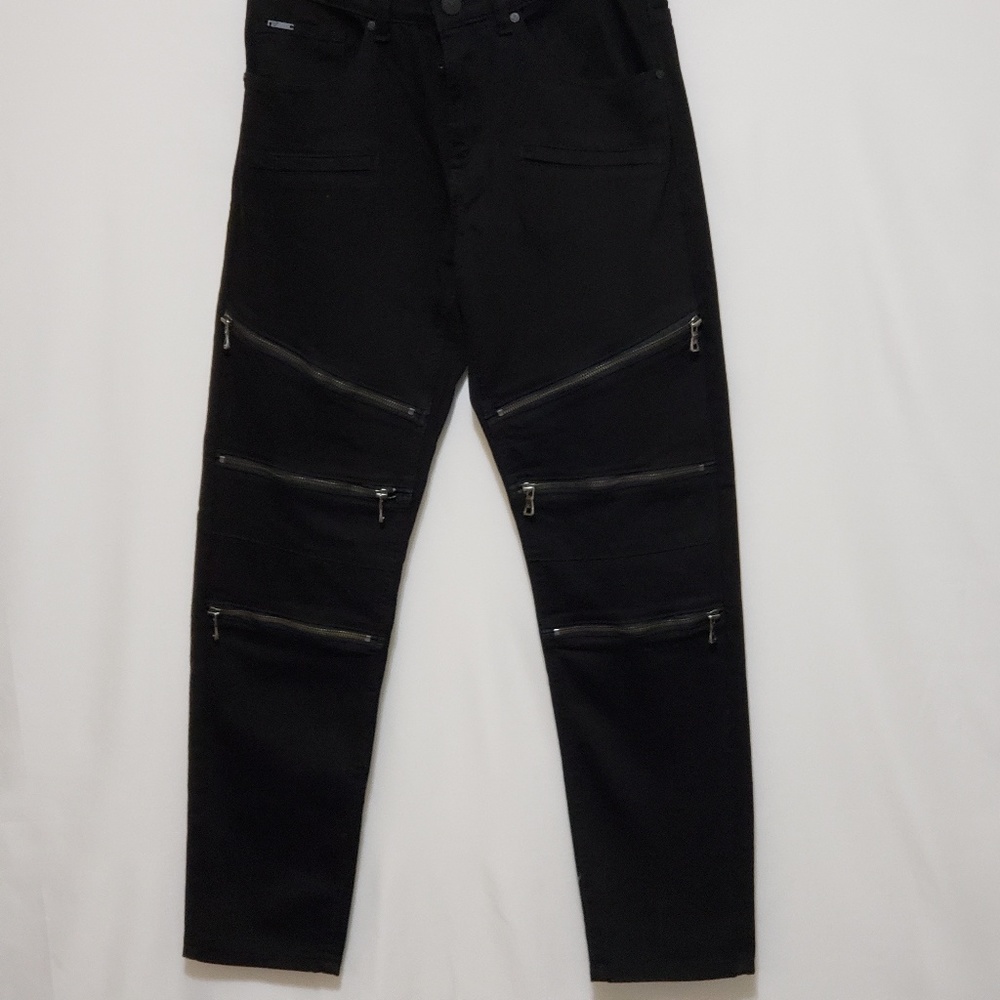 Versace V 69 black zipper detail jeans